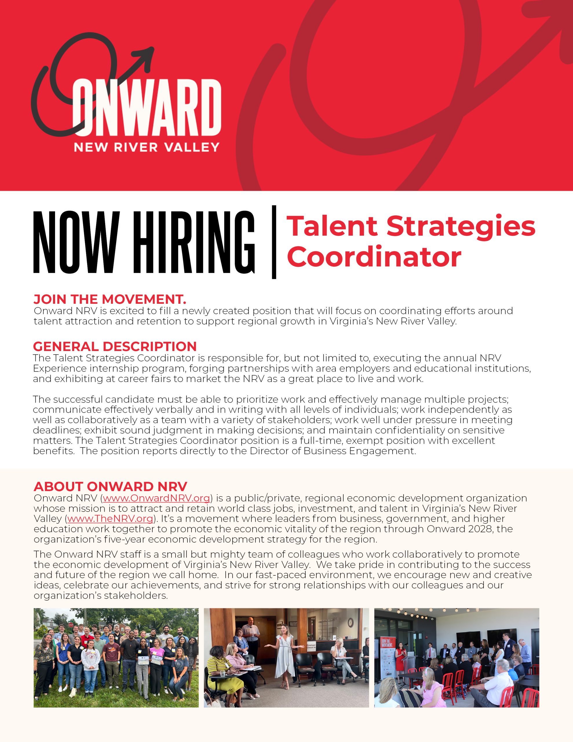 Onward NRV Talent Strategies Coordinator Job Brochure